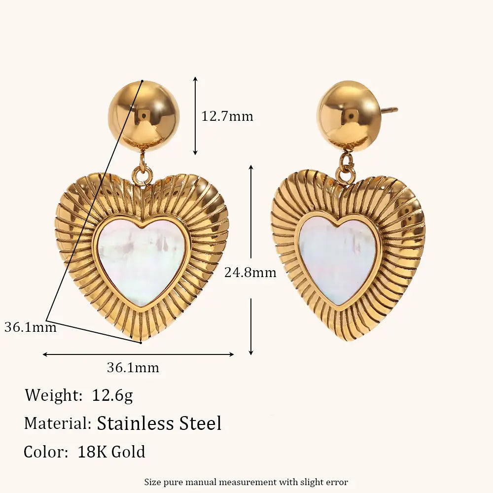 Retro Stainless Steel Gold Shell Light Earrings For Women