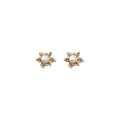 New Exquisite Fashion All-match Small Diamond Pearl Flower Earrings - Norellé