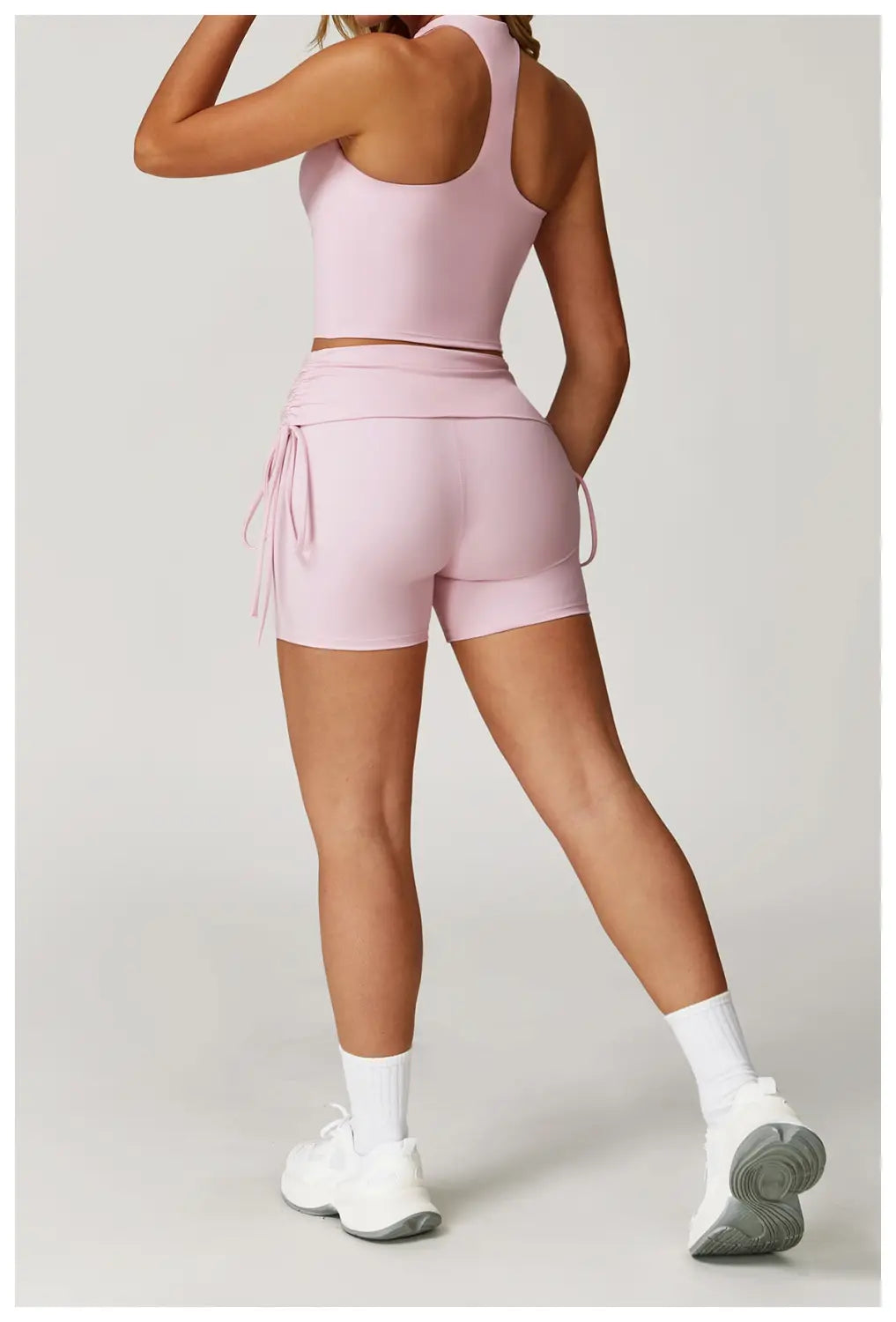 Women’s Nude Feel Tight Yoga Shorts Drawstring