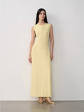 Limited Edition Baslan Merino Wool Extra Long Sleeveless Knit Dress - Norellé