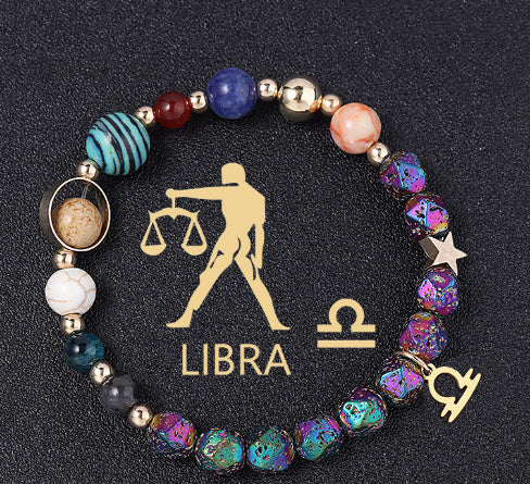 Natural Volcanic Rock Electroplating Twelve Constellations Bracelets - Norellé