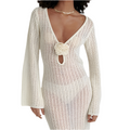 Hollow Out Knitted Long Dress Beach Dress Bikini Cover - Norellé