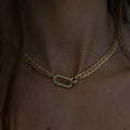 New Full Diamond Necklace Punk Rock Diamond-embedded Geometric Clavicle Chain - Norellé