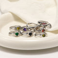 Design Heart-shaped Inlaid Zircon Titanium Steel Ring For Women - Norellé