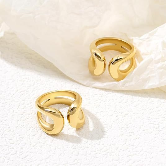 Women's Adjustable Alloy Geometric Hollow Ring - Norellé