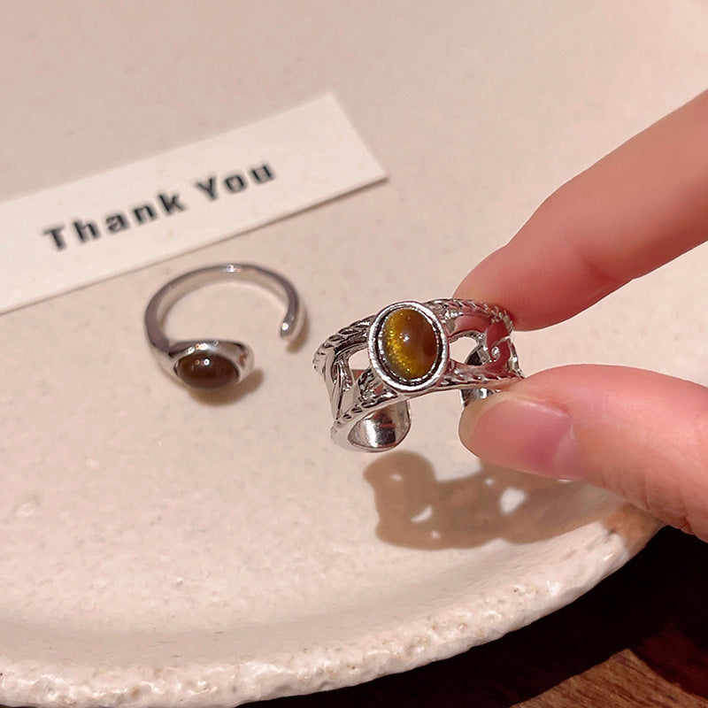 Rad Tigereye Heavy Industry Ring Female Switchable Index Finger Ring - Norellé