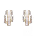 Double Circle Shell Delicate Earrings - Norellé