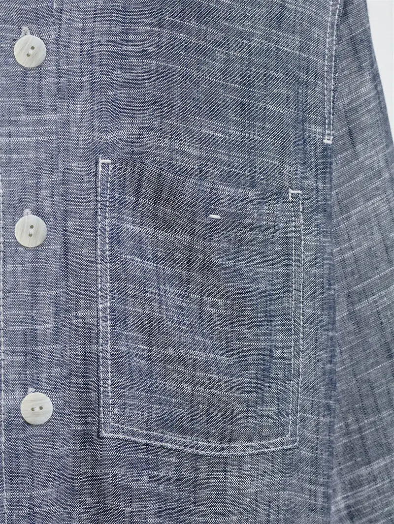 Pocket Decoration Short Shirt Trousers