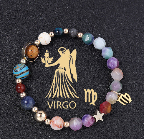 Twelve Constellation Constellation Bracelet Natural Stone Cut Color - Norellé