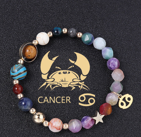 Twelve Constellation Constellation Bracelet Natural Stone Cut Color - Norellé