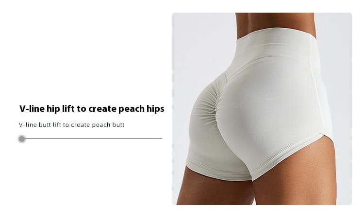 Peach Hip Raise Yoga Shorts For Women High Waist