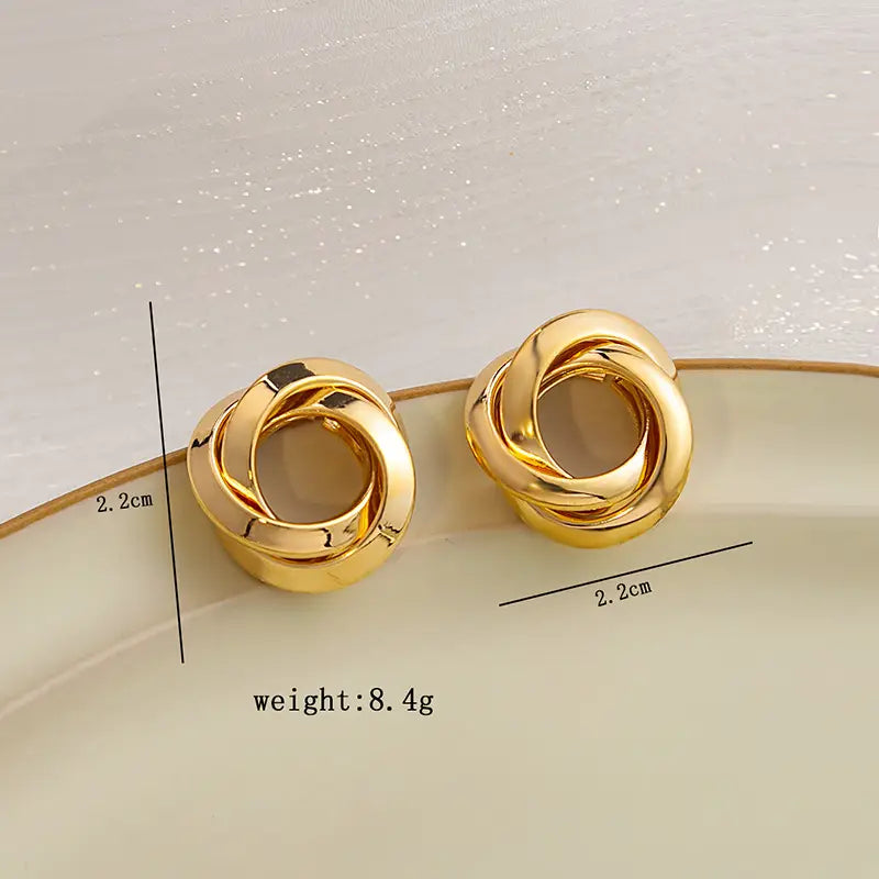 Silver Needle Retro Hoop Earrings