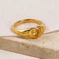 Design Heart-shaped Inlaid Zircon Titanium Steel Ring For Women - Norellé