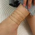 Simple Graceful Metal Chain Retro Creative Snake Chain Anklet Five-piece Set - Norellé