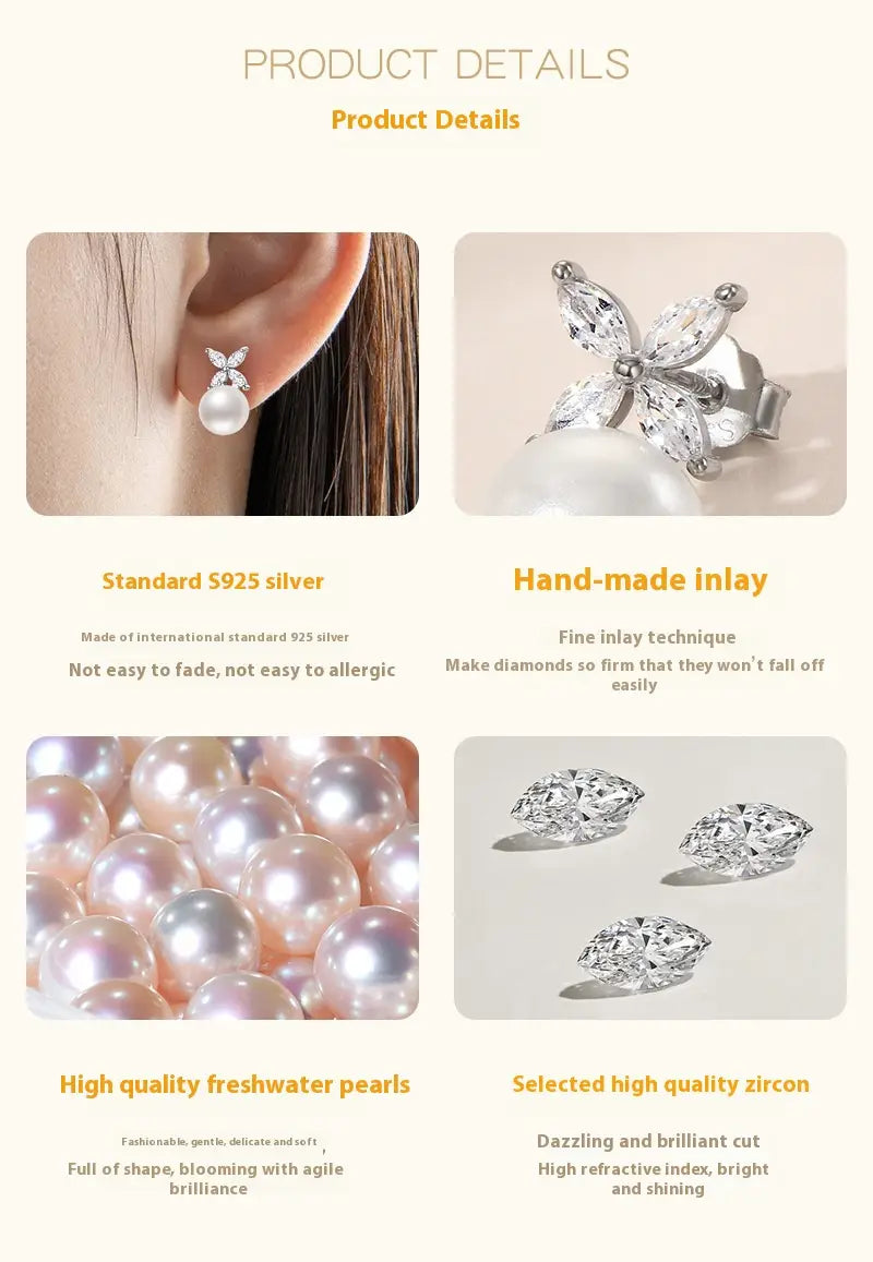 Temperament Wild Natural Freshwater Pearl Ear Studs