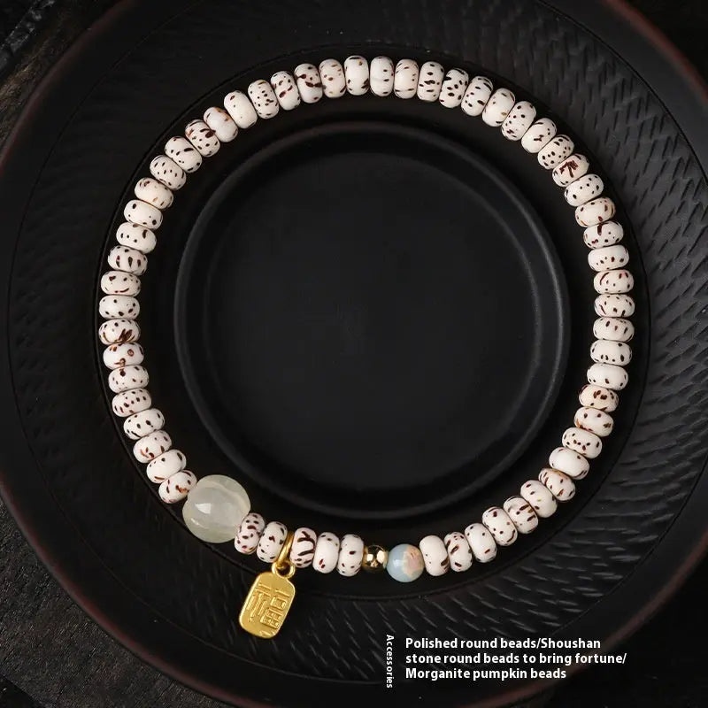 Single-wrap Bracelet Crescent Moon High Density Smooth And White - Norellé