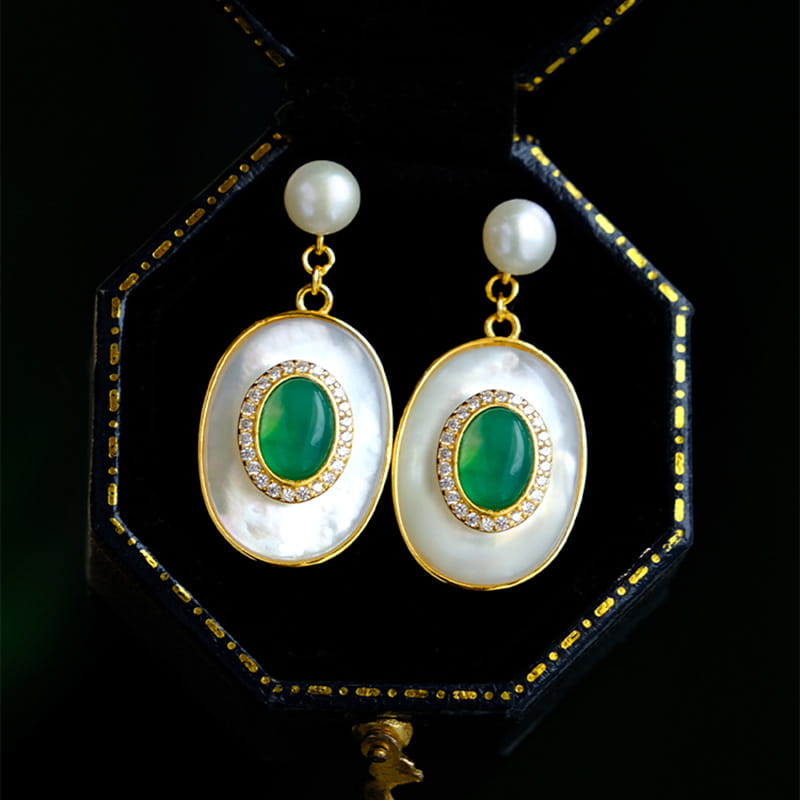 Green Egg Noodles Fritillary Stud Earrings Ornament Women