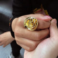 Creative Irregular Flower Ring Copper 18K Gold Women's - Norellé