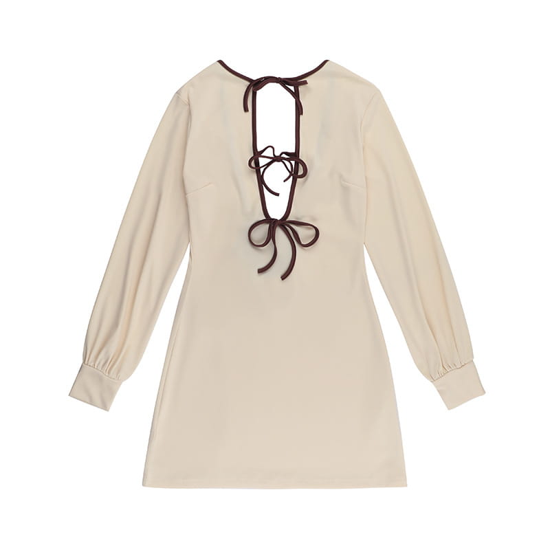 Lace-up Cutout Backless Dress Female