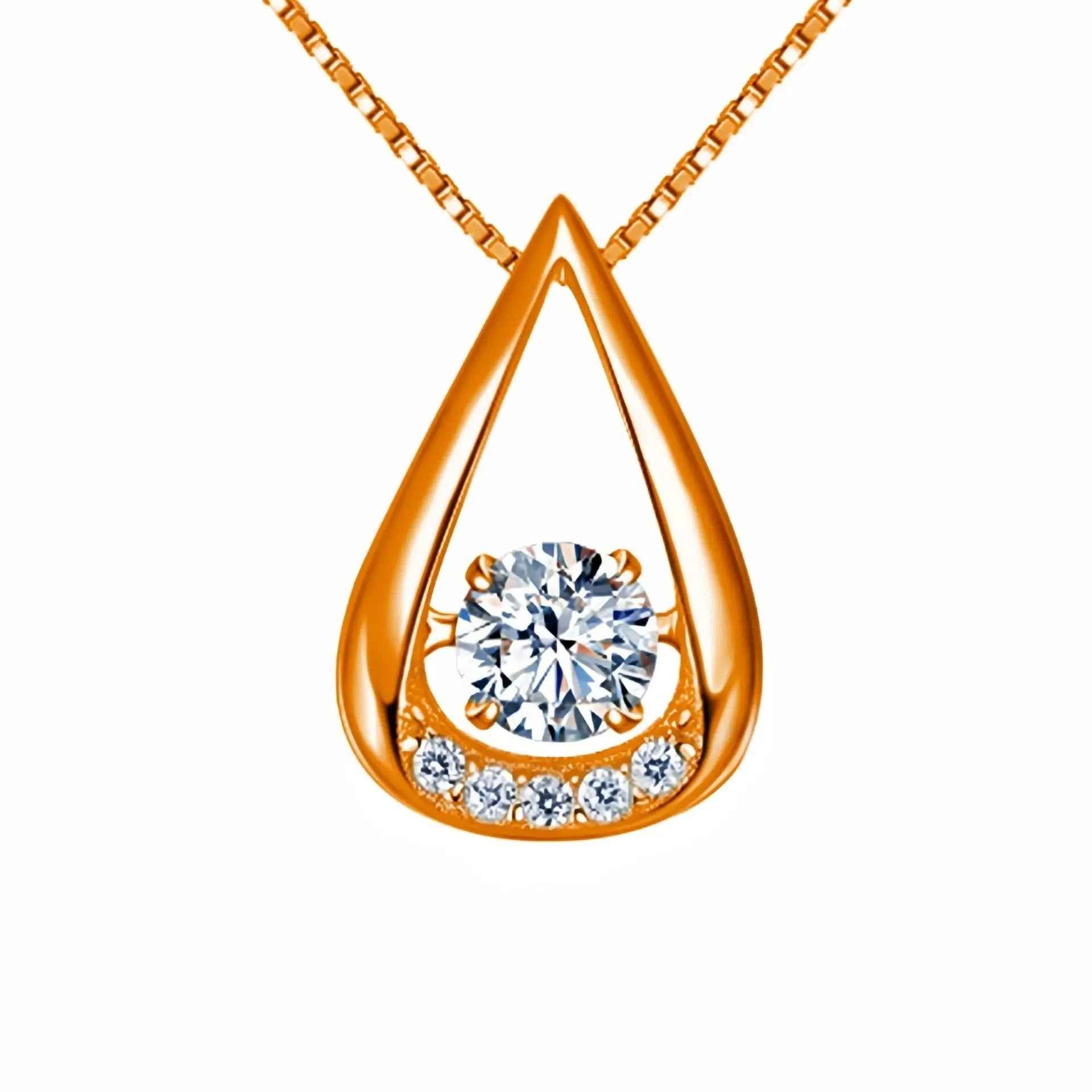 Drop-shaped Diamond-embedded Smart Pendant Necklace - Norellé