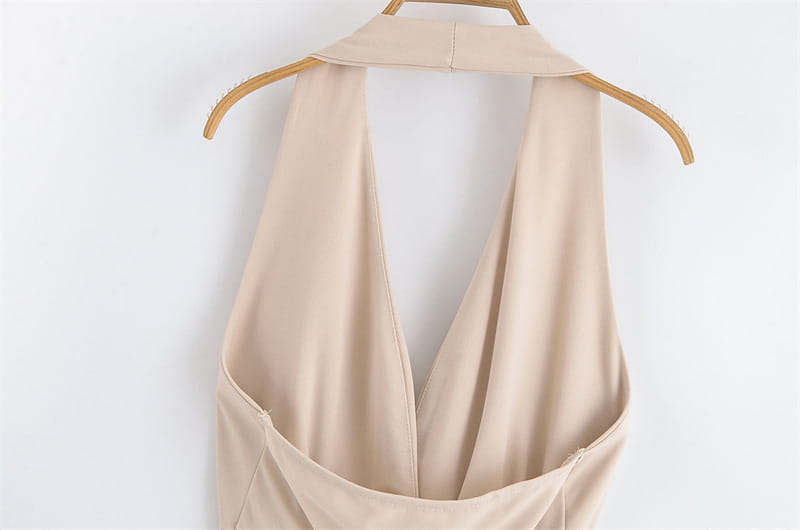 Summer Lace-up Hanging Collar Sleeveless Dress