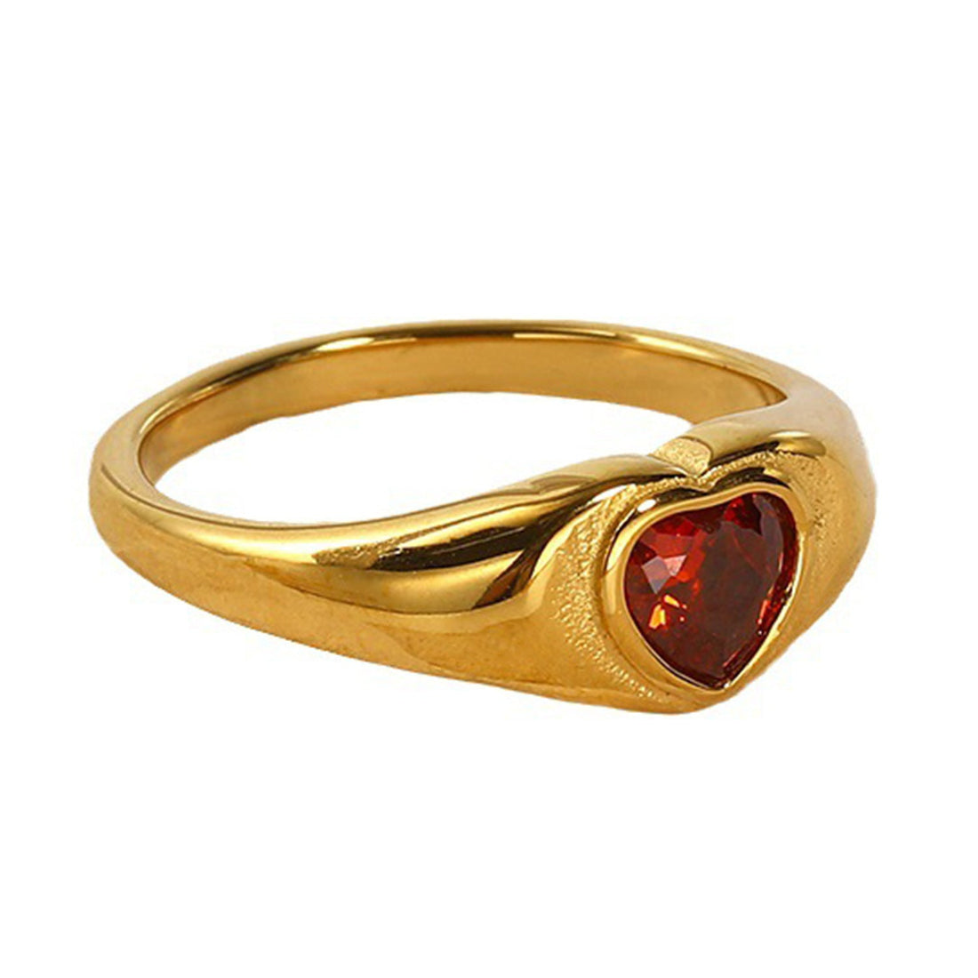 Design Heart-shaped Inlaid Zircon Titanium Steel Ring For Women - Norellé