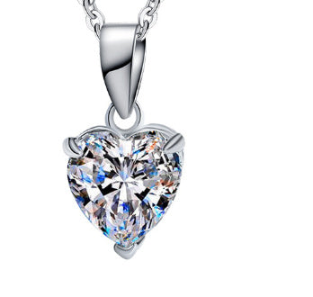 S925 Sterling Silver Moissanite Pendant Heart Necklace - Norellé