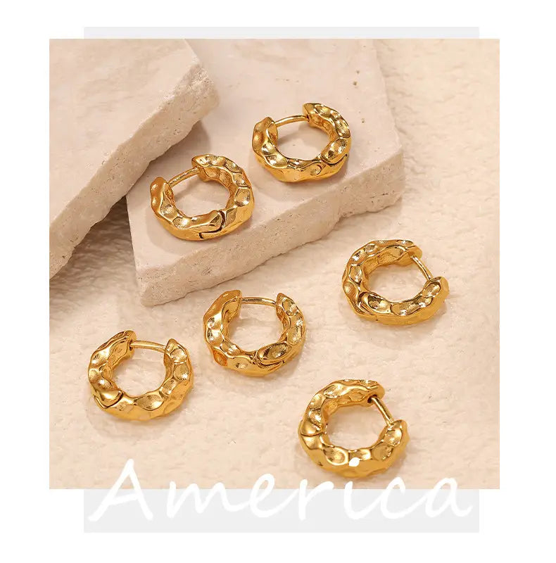 Women’s Simple All-match Retro Irregular Circles Metal Earrings