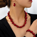 New Shaped Pearl Necklace Bracelet Ear Studs Suit Vintage - Norellé
