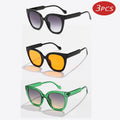 1/3pcs Trendy Leopard Round Sunglasses Woman - 3pcs z04 / show as picture