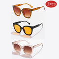 1/3pcs Trendy Leopard Round Sunglasses Woman - 3pcs z05 / show as picture