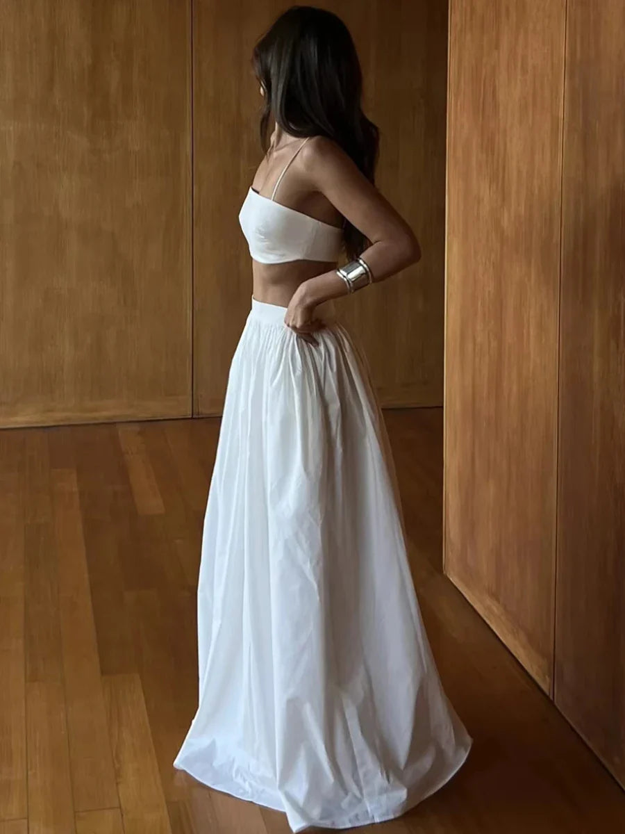 100% Cotton Suspender Underwear Half Long Skirt Set