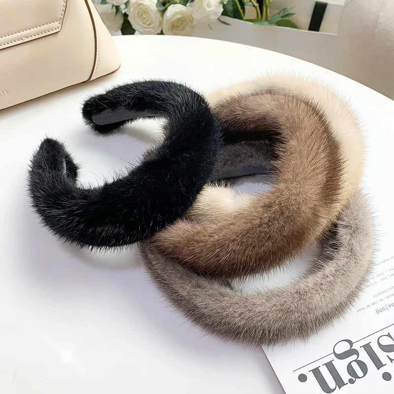 100% Real Mink Fur Headbands