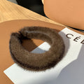 100% Real Mink Fur Headbands - brown