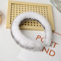 100% Real Mink Fur Headbands - cross mink white