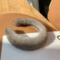 100% Real Mink Fur Headbands - grey
