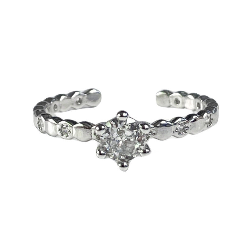 Korean Style Hot Refined And Simple Zircon Ring - Norellé