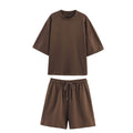 Short Sleeve Double-sided Cloth Sweater Pants - Norellé