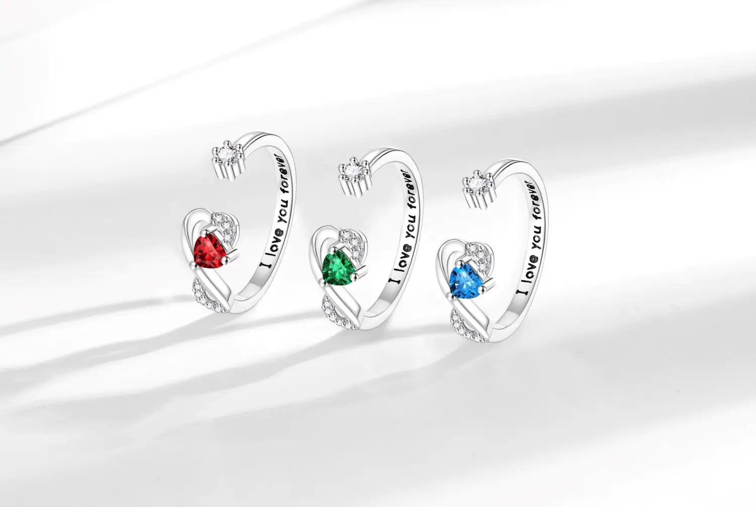 Heart-shaped Birthstone Women’s Ring Fashion