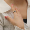 Design Heart-shaped Inlaid Zircon Titanium Steel Ring For Women - Norellé