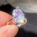 Four-claw White Square Diamond Ring Large Zircon - Norellé