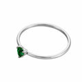 12-color Birthday Stone Peach Heart Zircon Ring - Steel Green / No 5 - electronic accessories