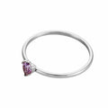 12-color Birthday Stone Peach Heart Zircon Ring - Steel Purple / No 5 - electronic accessories