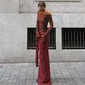 Women's Mesh One-piece Dress Solid Color - Norellé