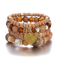 Multi-layer Wooden Bead Beaded Bracelet Elastic Bracelet - Norellé
