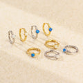 S925 Silver Ins Cold Style Opal Inlaid Ear Ring - Norellé