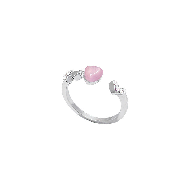 Niche High Sense Opal Love Heart-shaped Ring - Norellé