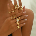 12PCS Set Irregular Geometric Ring