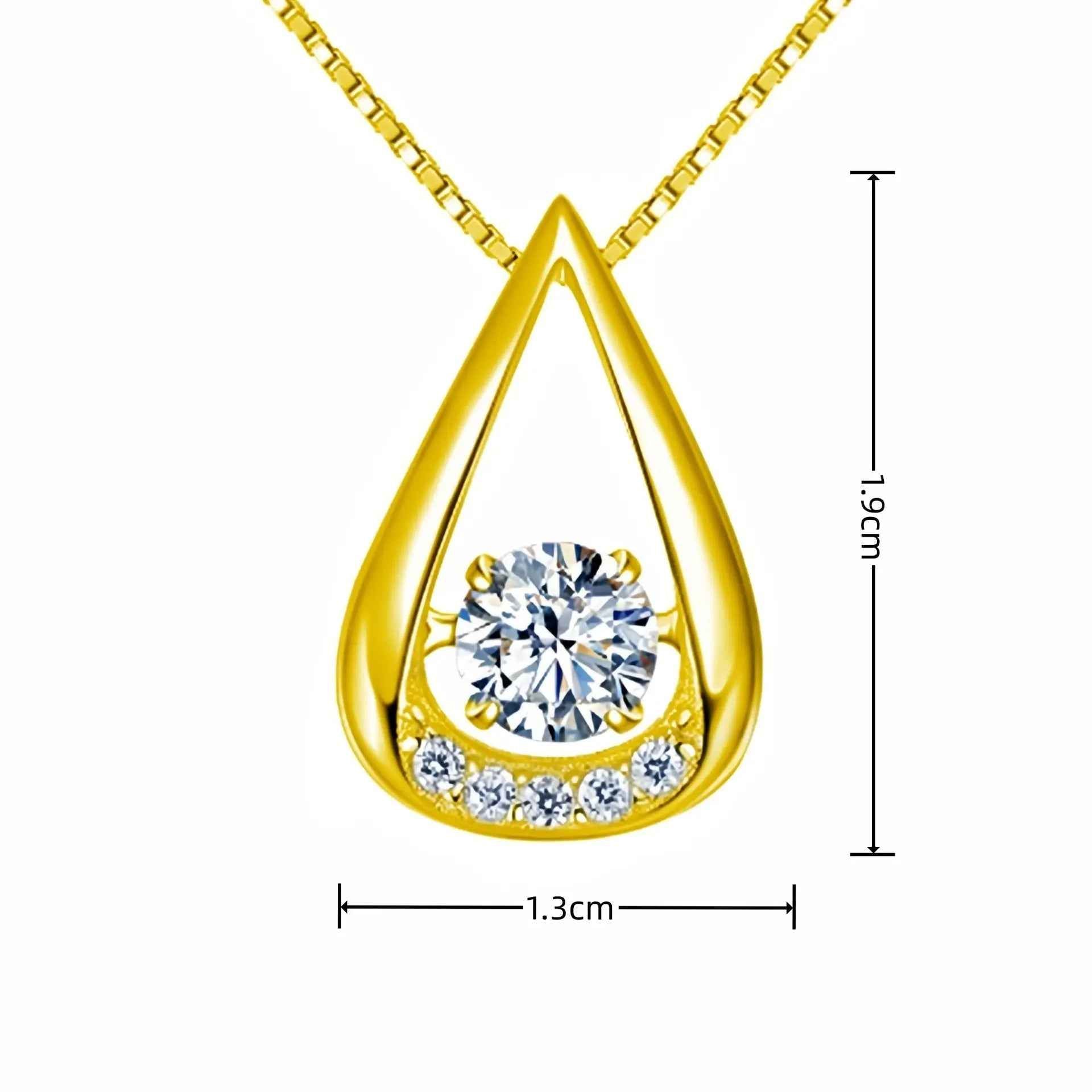 Drop-shaped Diamond-embedded Smart Pendant Necklace - Norellé