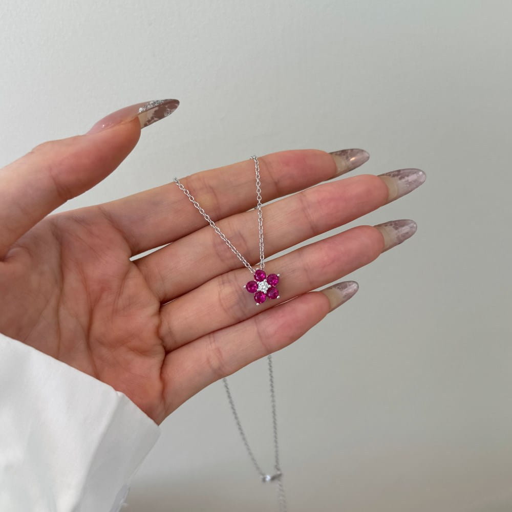 S925 Sterling Silver Necklace Women’s Advanced Oval Water Foam 8A Heart-shaped Zircon Flower Horse Eye Clavicle Chain